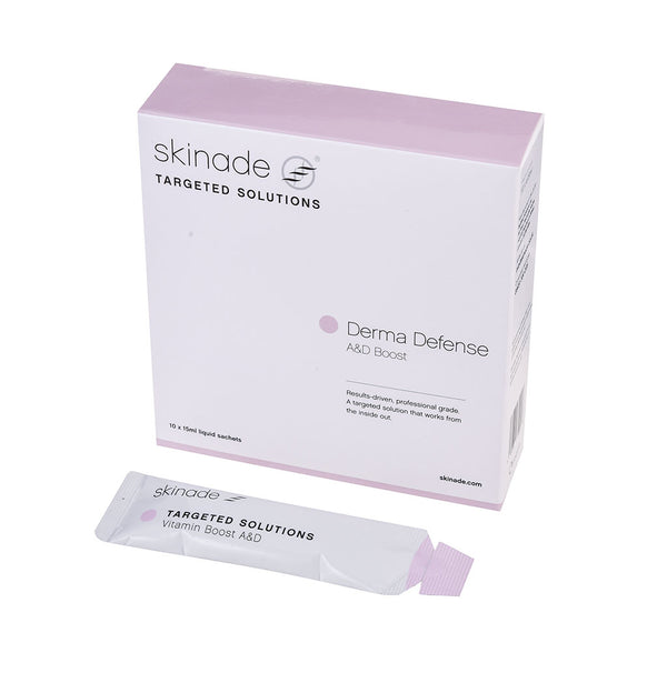 An image of Skinade Targeted Solutions Derma Defense A+D Boost 60 Day Supply with white background.