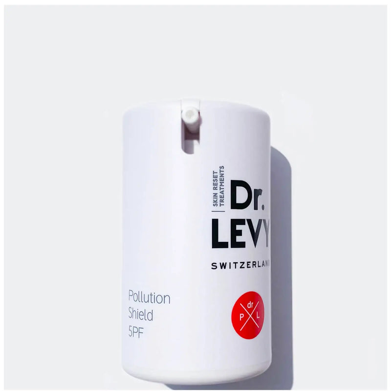An image of a bottle of Dr Levy Pollution Shield 5PF with white background.