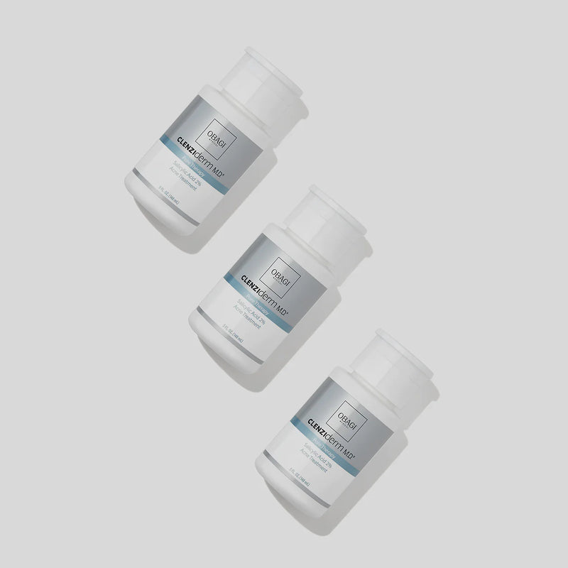 An image of three bottles of Obagi CLENZIderm M.D. Pore Therapy 2.