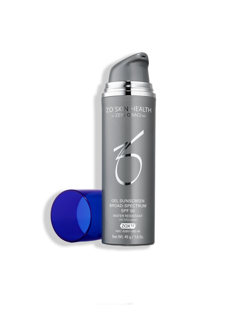 An image of Zo Skin Health Gel Sunscreen Broad-Spectrum SPF50 with clear background.
