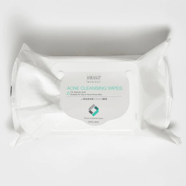 Obagi Acne Cleansing Wipes with opened cover.