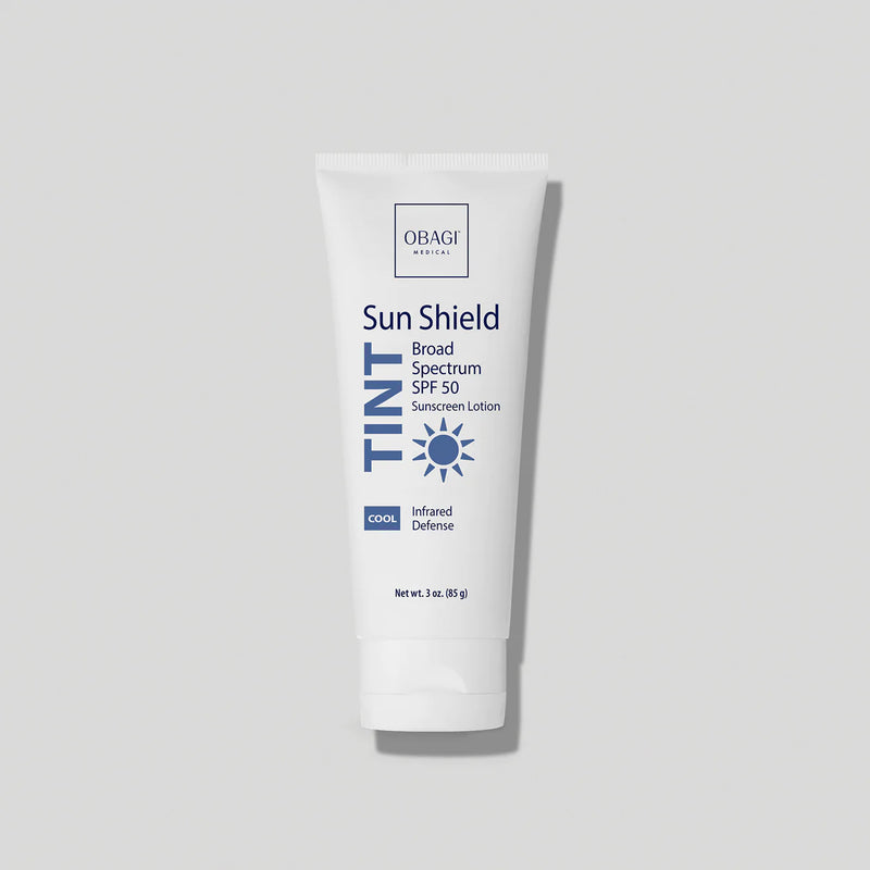 An image of Obagi Sun Shield Tint Cool SPF50 with light grey background.