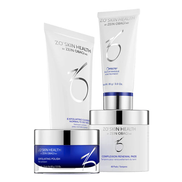 An image of Zo Skin Health Complexion Clearing Program showing four products with white background.