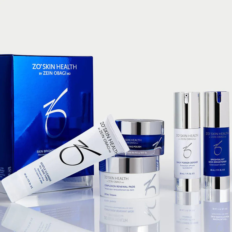 An image of Zo Skin Health Skin Brightening Program showing the products beside its box.