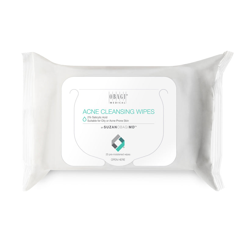 Obagi Acne Cleansing Wipes with white background.