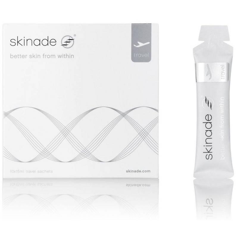 An image of Skinade Collagen Drink 60 Day Travel Supply with white background.