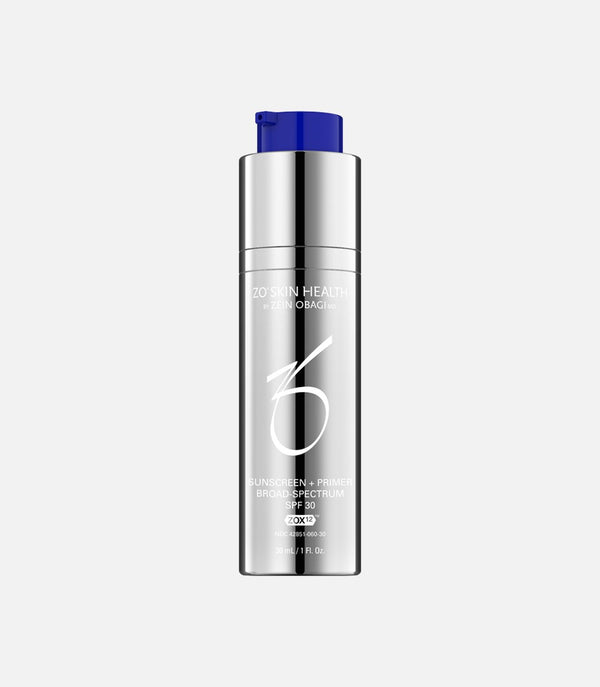 An image  of Zo Skin Health Sunscreen + Primer SPF 30 with white background.