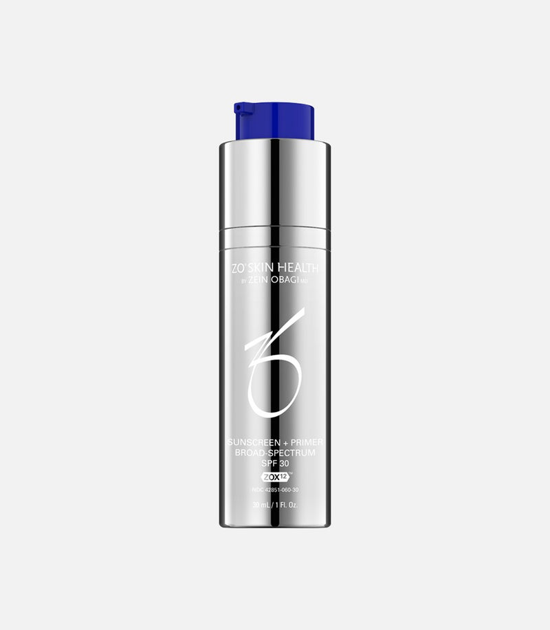 An image  of Zo Skin Health Sunscreen + Primer SPF 30 with white background.