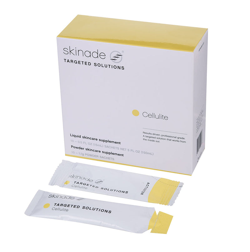 An image of Skinade Targeted Solutions Cellulite 30 Day Supply with white background.