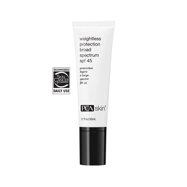 An image of PCA Skin Weightless Protection Broad Spectrum SPF 45 with white background.